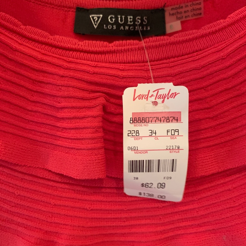 Red Guess Bodycon Dress 6 NWT - Picture 3 of 4